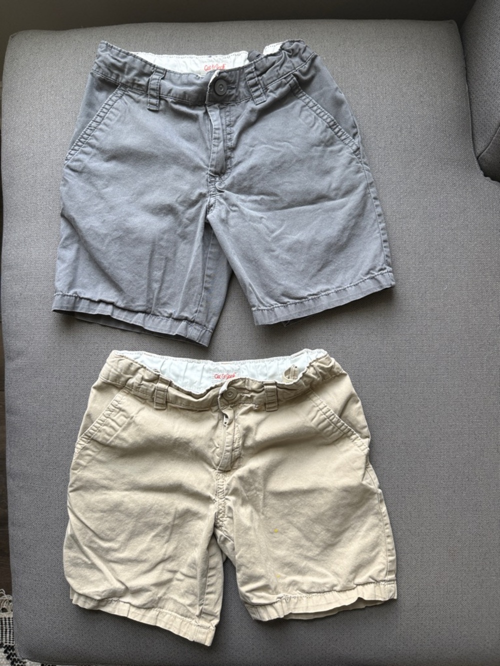 Cat & Jack Kids Flat-Front Shorts in Gray and Khaki Size 6/7